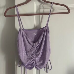 Lilac Ruched Spaghetti Strap Top